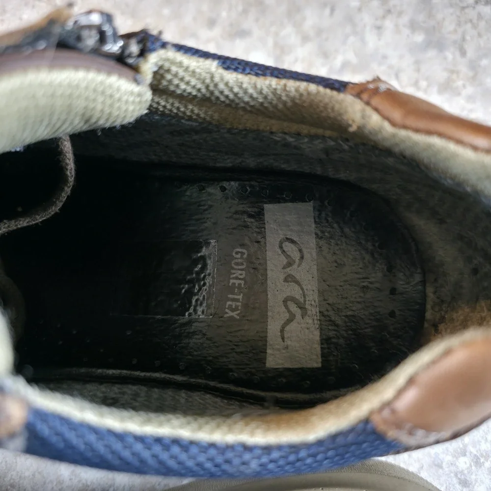 Ara Gore-Tex Waterproof Sneakers Side Zip Lace Up Shoes Mens Size 9.5 - 10